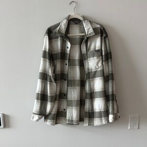 Eddie Bauer Olive Jacket with Cream Fleece Lining